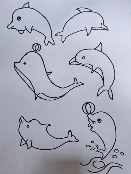 海豚图片简笔画 儿童画海豚图片简笔画