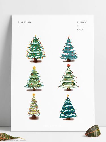 圣诞树装饰画图片 圣诞树的图画装饰