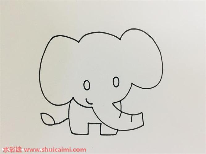 大象简笔画彩色 幼儿园大象简笔画彩色