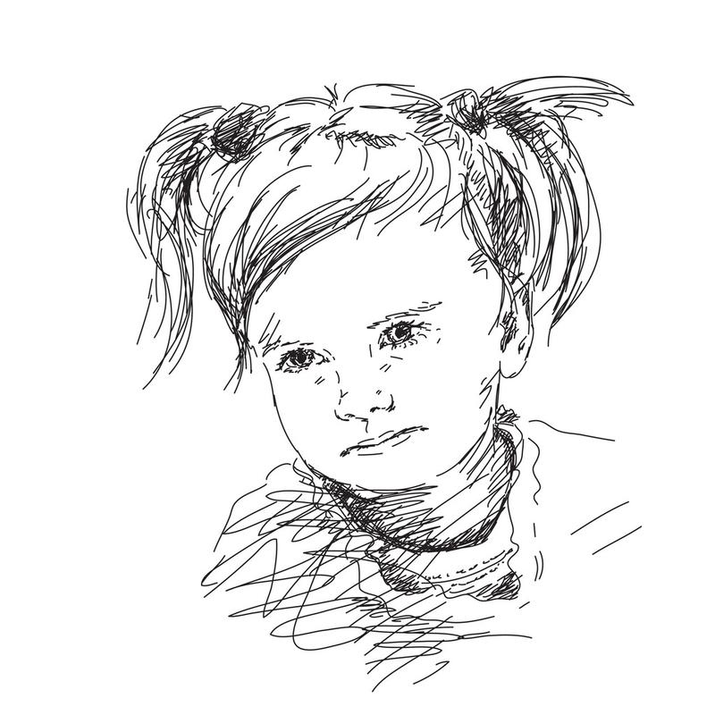 儿童肖像简笔画 儿童肖像简笔画女孩
