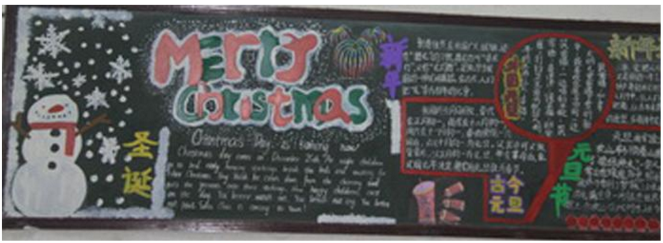 圣诞节黑板报图片简单又漂亮 圣诞节黑板报图片大全