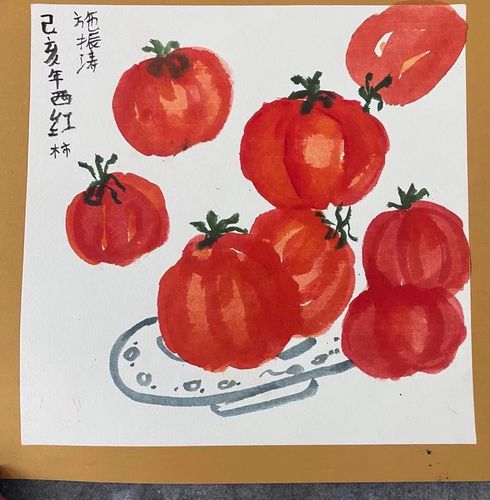忆中的番茄国画教程 忆中的番茄国画梅花教程