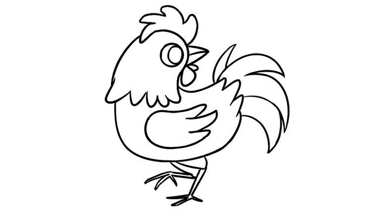 简笔画大公鸡的简单画法