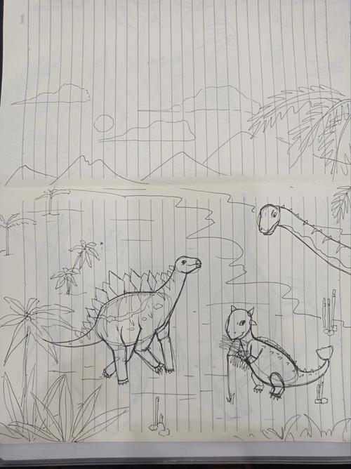 恐龙素描简笔画 恐龙素描简笔画简单