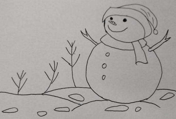 幼儿画冬天的景色简笔画 幼儿简笔画冬天的景色.彩色