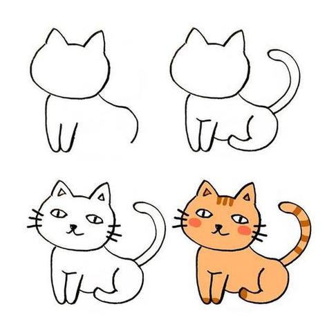 小猫的简笔画简单又好看