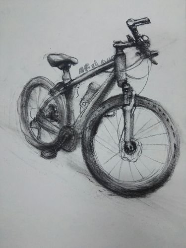 自行车速写 自行车速写图片
