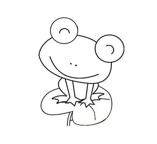 青蛙荷叶简笔画