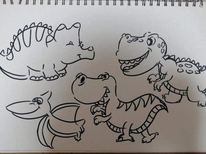 100个恐龙简笔画图片