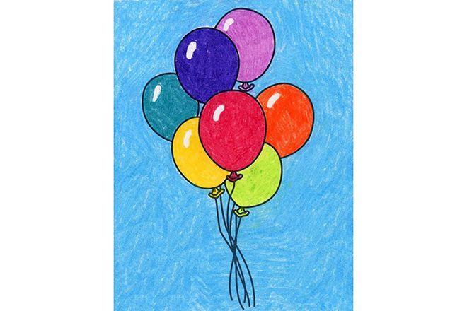 气球简笔画彩色 气球简笔画彩铅