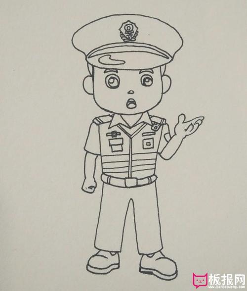 画警察的简笔画 画警察的简笔画帅气