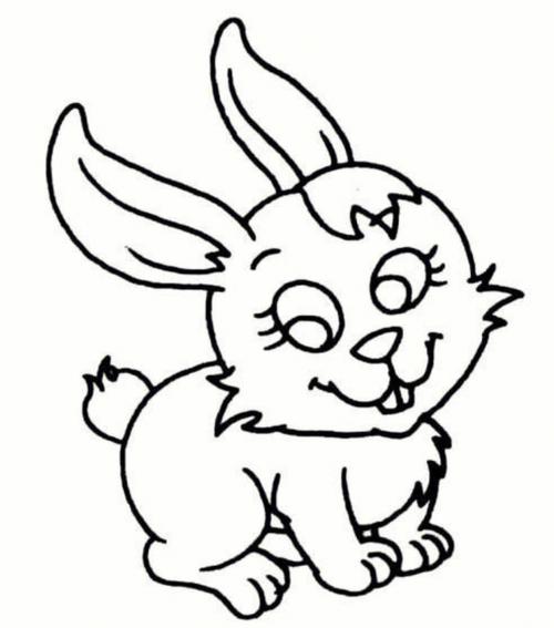 儿童画画小白兔