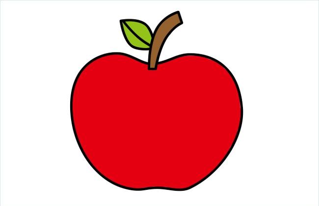 苹果简笔画彩色 苹果简笔画彩色带表情