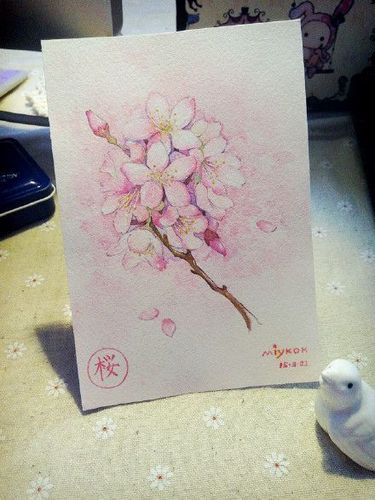 樱花水彩画