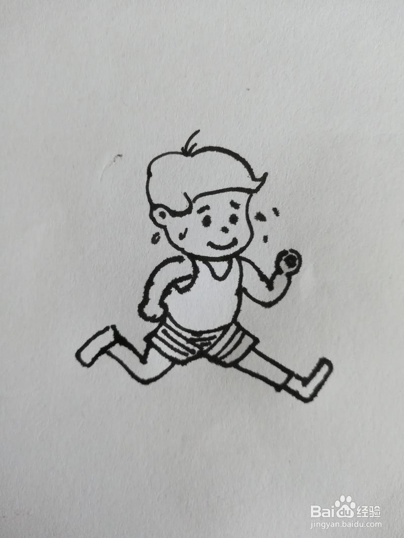 奔跑的小男孩简笔画 奔跑的小男孩简笔画带颜色