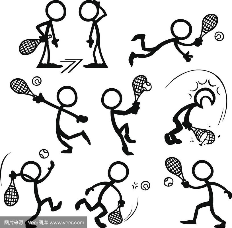 打网球简笔画 打网球的小朋友简笔画