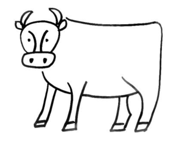 儿童画牛简笔画画法图片