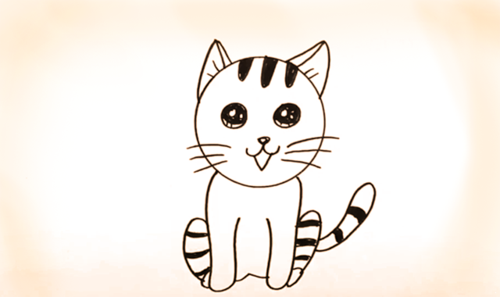 小猫的简笔画简单又好看