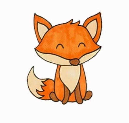狐狸简笔画彩色 狡猾的狐狸简笔画彩色