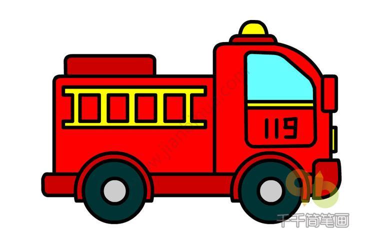 幼儿园消防车简笔画