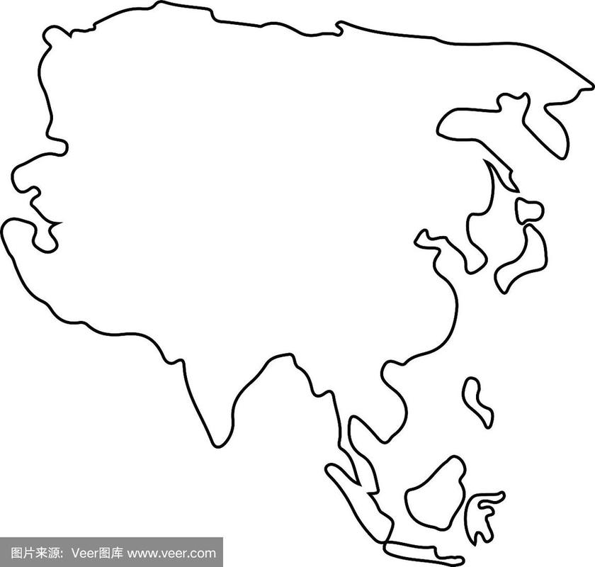 亚洲简笔画 亚洲简笔画地图