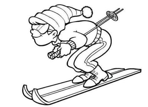 滑雪的简笔画