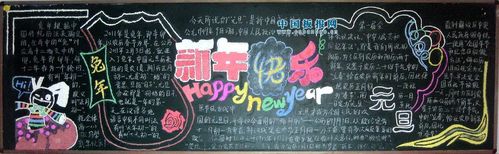 新年快乐黑板报 新年快乐黑板报图片