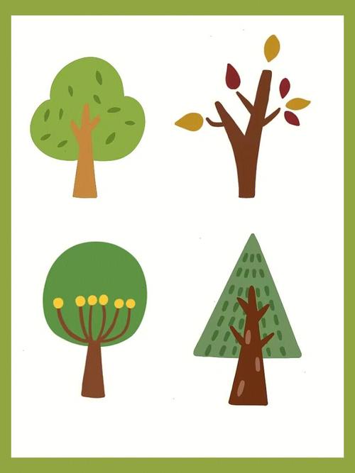 20种不同的树简笔画 3-6岁儿童画