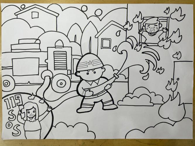 儿童消防绘画 儿童消防绘画手抄报