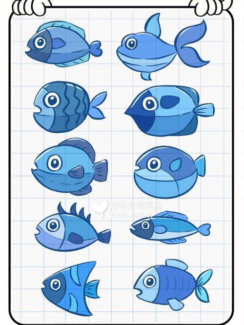 鱼的简笔画图片大全 海底世界鱼的简笔画图片大全