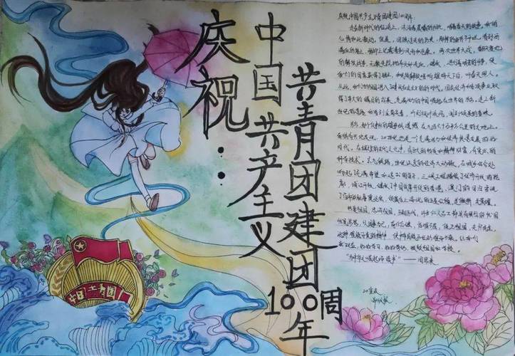 中国共青团成立100周年手抄报