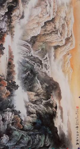 姜战平山水画作品图片图片