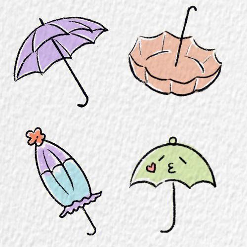 画雨伞的简笔画画法
