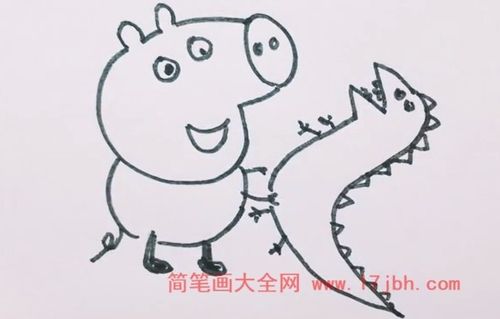 小猪佩奇恐龙简笔画 简笔画