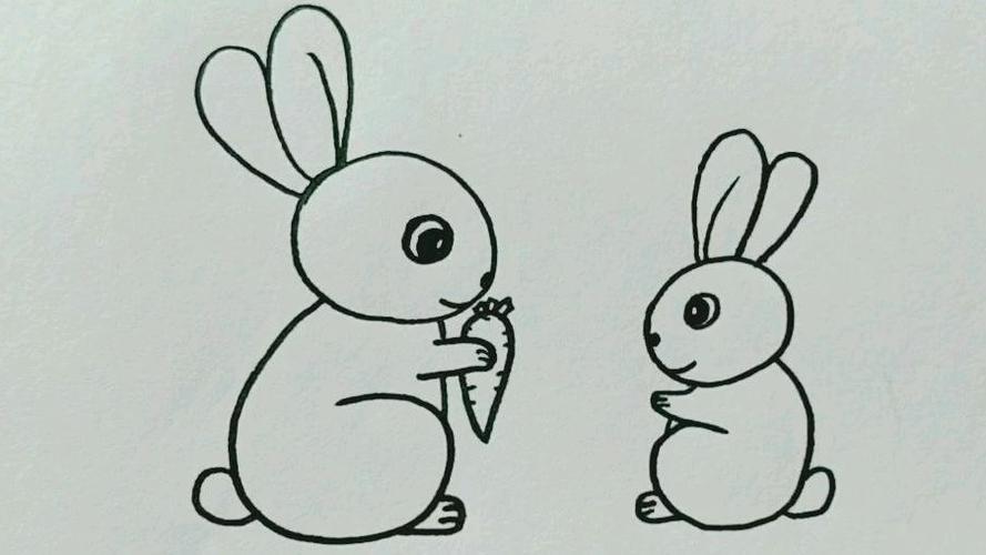 兔子一家简笔画