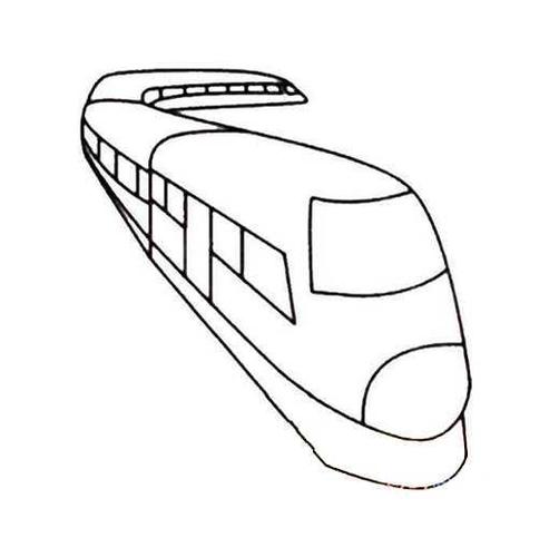 新型高速火车简笔画
