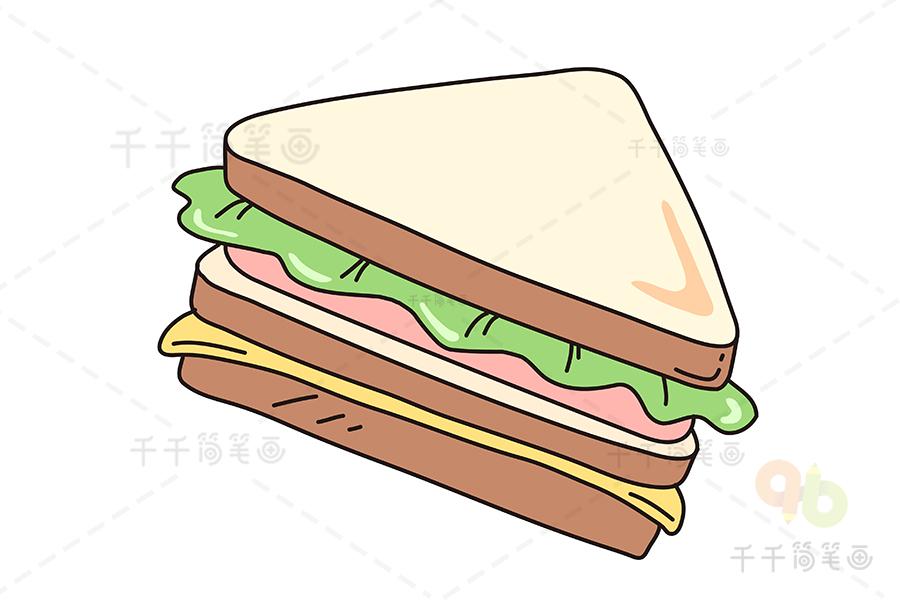 三明治简笔画 三明治简笔画图片彩色