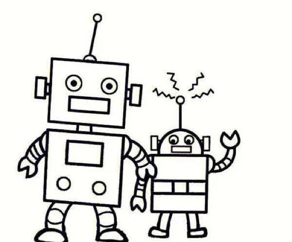 简笔画机器人 简笔画机器人涂色