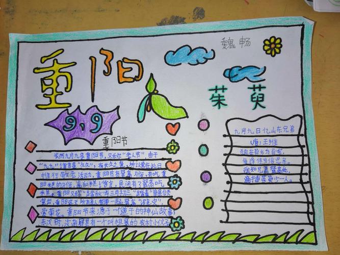 重阳节的手抄报怎么画四年级