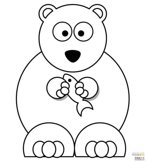 北极熊简笔画可爱