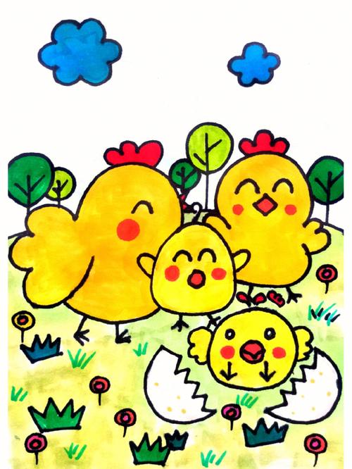 可爱的小鸡简笔画 可爱的小鸡简笔画图片