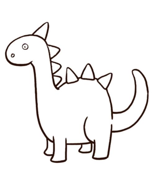 恐龙涂色画大图 恐龙色彩画图片