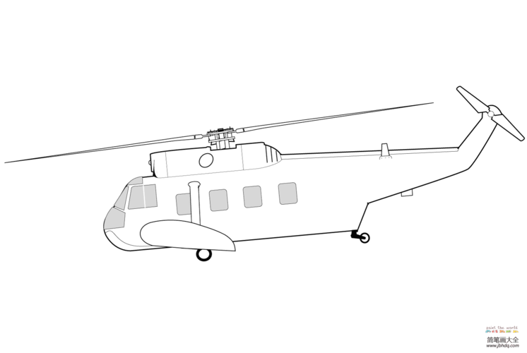 简笔画直升机 简笔画直升机的画法