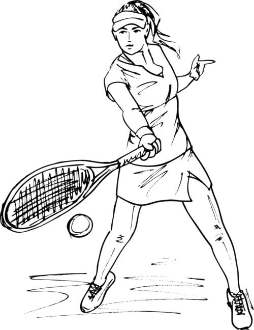 网球人物简笔画图片