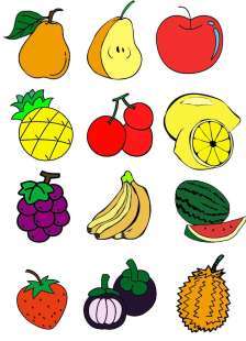 水果大全简笔画 水果大全简笔画图片带颜色