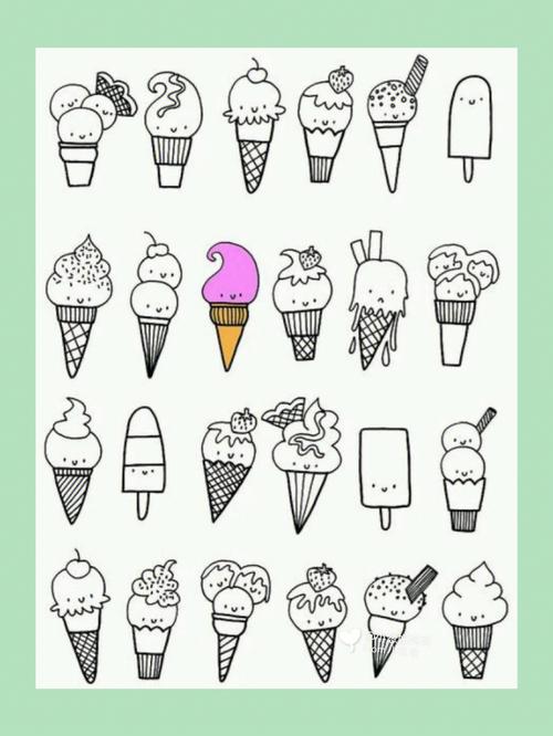 冰淇淋简笔画彩色 冰淇淋简笔画彩色漂亮