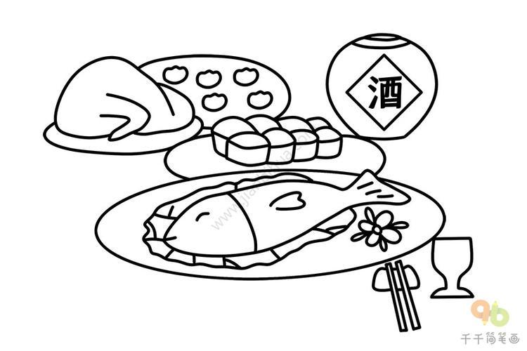 春节美食图片简笔画