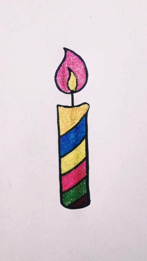 生日蜡烛简笔画 生日蜡烛简笔画图片彩色