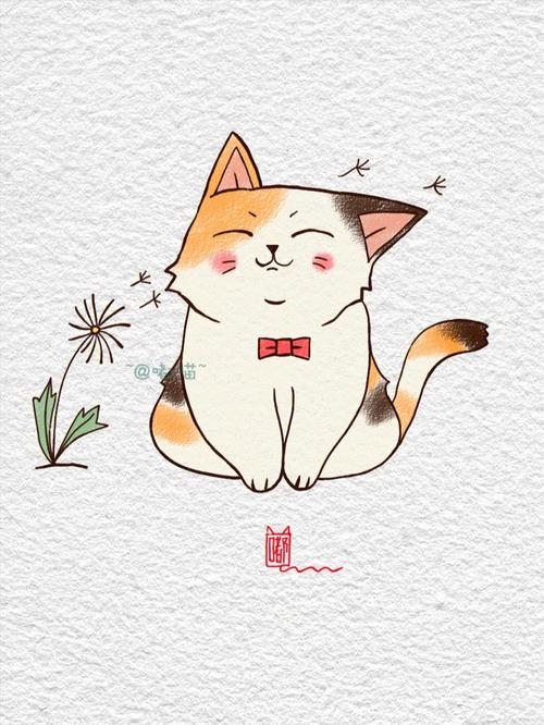 简笔画猫可爱