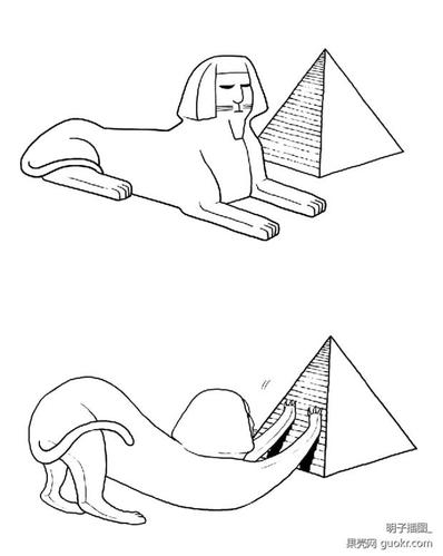埃及金字塔简笔画 埃及金字塔简笔画手绘